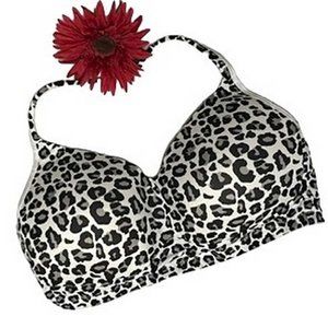 Rhonda Shear Animal Print Molded Cup Bra LARGE